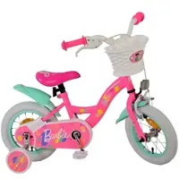 Tpfsports Barbie Kinderfahrrad - Mädchen - 12 Zoll - Rücktritt + Handbremse - Rosa