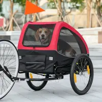 SUGIFT Hundefahrradanhänger faltbar, Hundeanhänger Fahrrad Oxford-Stahl, Rot | 138 x 70 x 89 cm | bis 20 kg | 20-Zoll-Räder