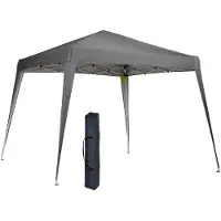 Outsunny Faltpavillon Pavillon Zelt Festzelt Partyzelt Stahl Grau 2,4x2,4x2,5 m