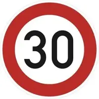 SafetyMarking Verkehrsschild StVO zugelassen, 60 cm, VZ 274-30, RA2/C, Höchstgeschwindigkeit 30 km/h