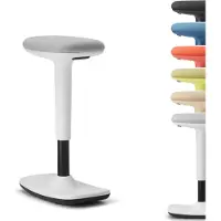 Dauphin Steh-Sitz-Hocker to-swift work, H 500-750 mm, Tellerfuß, mit Wippfunktion, weiß