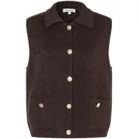 More & more dunkelbraue Strickweste in espresso brown | Gr.: 40