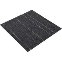 vidaXL Teppichfliese Dunkelgrau mit Streifen 50 x 50 cm 36 pcs