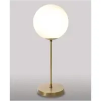 Licht-Erlebnisse Tischlampe Messing Glas Kugelschirm E14 33,5 cm Vintage Tischleuchte