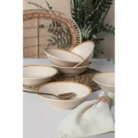 Hermia Concept , ST042306F950A841700MACD700, Tellerset (6 Stück), 100 % KERAMIK, Creme, 18 cm