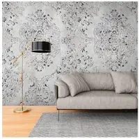 Living Walls Fototapete "THE WALL III Barock-Tapete Motivtapete Ornamente 3D" matt glatt Vliestapete klassisch für Schlafzimmer Küche Wohnzimmer Relief Design