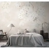 Living Walls Fototapete "THE WALL III florale Tapete Motivtapete Blumen Blumen" matt glatt Vliestapete Betonwand für Schlafzimmer Küche Wohnzimmer Floral Design