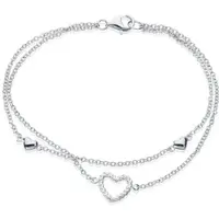 Eye Candy Armband "HERZ" in Silber aus Sterling-Silber - (L) 18,5 cm | Gr.: onesize