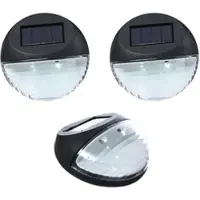 MARELIDA LED Solar Fassadenleuchten - Wandleuchten - kaltweiße LED - D: 11cm - Sensor - schwarz - 3er Set