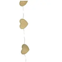 MARELIDA LED Lichterkette Holzherzen - 10 warmweiße LED - L: 0,90m - Batteriebetrieb - für Innen - natur