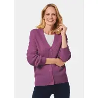 Goldner Elegante Strickjacke mit V-Ausschnitt in maulbeere | Gr.: 42