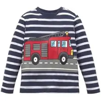 Kidsworld Langarmshirt "TATÜ TATA die Feuerwehr ist da" langärmlig, Basic-Passform, gestreift und bedruckt