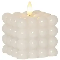 MARELIDA LED Kerze Bubble Würfelkerze Echtwachs in weiß - H: 9,5cm | Gr.: onesize
