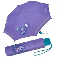 Scout Kinder-Taschenschirm mit reflektierenden Streifen Regenschirm Purple Magic | Gr.: onesize