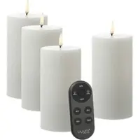 Uyuni LED Kerzenset THEA - inkl. Batterien/Fernbedienung - H: 15cm - bis zu 1000 Std. - weiß - 4er Set