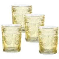 MARELIDA 4er Set Trinkglas Wasserglas Vintage Boho 280ml in gelb | Gr.: onesize