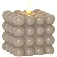MARELIDA LED Kerze Bubble Würfelkerze Echtwachs in creme - H: 9,5cm | Gr.: onesize