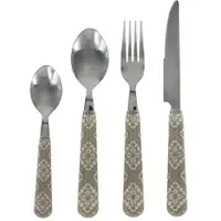 Chic Antique Linas Besteck mit Muster im Set in französisch grau | Gr.: onesize