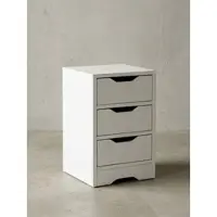 KADIMA DESIGN Nachtkonsole WL5.704 31x49x31 cm Matt mit 3 Schubladen, Weisse in Weiß | Gr.: onesize