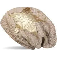 StyleBREAKER Feinstrick Beanie Mütze in Beige / Gold | Gr.: onesize