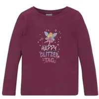 Kidsworld Langarmshirt "Mit Spruch: Happy Glitzer Tag" Langarm, hüftlange Passform, Rundhalsausschnitt
