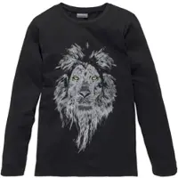Kidsworld Langarmshirt "WHITE LION" Langarm, Basic-Passform, mit modischem Druck, Rundhalsausschnitt