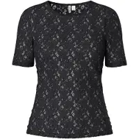 Pieces Pchazel Spitzen T-shirt | Schwarz | XL