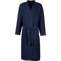 Erwin Müller Piqué Unisex-Bademantel lang Hohenfels in marine | Gr.: L