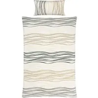Redbest Seersucker Bettwäsche in beige-grau | Gr.: 135x200 cm + 40x80 cm