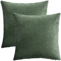 Erwin Müller Cord Kissenhülle 2er-Pack Glasgow in oliv | Gr.: 40 x 40 cm