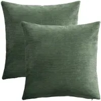 Erwin Müller Cord Kissenhülle 2er-Pack Glasgow in oliv | Gr.: 50 x 50 cm