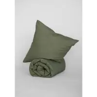 Mela London Perkal Bettwäsche Set Style MAJULI in herbal green | Gr.: 155 x 220 + 80 x 80 cm