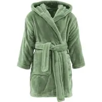 Redbest Fleece Kinder-Bademantel mit Kapuze Perris in grün | Gr.: 146/152