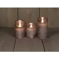 Coen Bakker 3er LED Echtwachskerze Kerze Timer in Bronze | Gr.: onesize