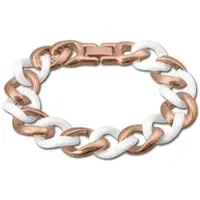 Amello Armband Edelstahl 333er Rosegold vergoldet, Keramik ca. 18,5cm Panzer | Gr.: onesize