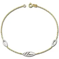 Balia 333 Gelbgold, 333 Weißgold Damen Goldarmbänder Blatt Armband ca. 18,5cm | Gr.: onesize