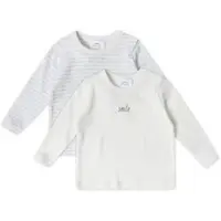 Stellou & Friends Langarmshirt-Set 2er Pack in grau, weiß | Gr.: 110/116