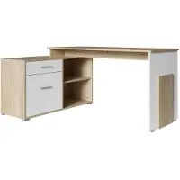 Masseno Schreibtisch GARDA 167,5x110x76 cm Bürotisch Computertisch, Sonoma Eiche