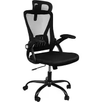 Supfine Bürostuhl ergonomischer Sitz Drehstuhl Chefsessel mit Mesh Netz Gaming Lordosenstütze Rückenlehne Sitz Kopfstütze Schwarz