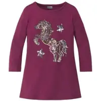 Kidsworld Langarmshirt "PFERD" Langarm, ausgestellter Schnitt, bedruckt, Rundhalsausschnitt