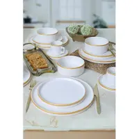 Hermia Concept , X00018940, Tafelservice (20-teilig), Mattweiß, 100 % KERAMIK-STEINZEUG, 27 cm