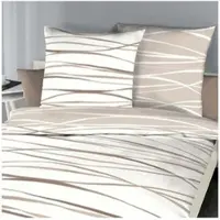TRAUMSCHLAF Biber Bettwäsche Motion natur 140x200 cm + 70x90 cm