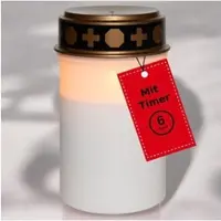 Novaliv Grablicht LED ohne Batterie und Timer 6/18 LED Grablicht weiß in Weiß | Gr.: onesize