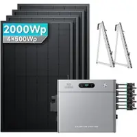 SolarMars Zendure SolarFlow 2400 Pro Stromspeicher 2,4kWh Komplett system - 2000Wp ‚Äì 4 Module üî• / Ohne Erweiterungsakku / Balkon