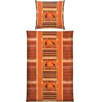 Erwin Müller Fein Flanell Bettwäsche in orange | Gr.: 155x220 cm (40x80 cm)