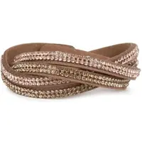StyleBREAKER Armband in Braun / Hellbraun-Rose | Gr.: onesize