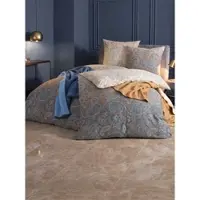Wäschepur WITT WEIDEN Bettwäsche in champagner-royalblau-bedruckt | Gr.: 155-x-220-plus-80-x-80-cm