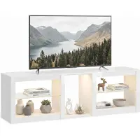 HOMCOM TV-Schrank TV Lowboard mit LED für Fernseher bis zu 75 Zoll 160x35x52 cm