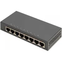 Digitus 8-Port Gigabit Switch, Desktop, Unmanaged, Metallgehäuse, Unmanaged, Gigabit Ethernet (10/100/1000)
