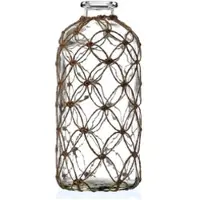 MARELIDA Maritime Dekoflasche mit Juteseil Glasvase H: 25cm in transparent | Gr.: onesize